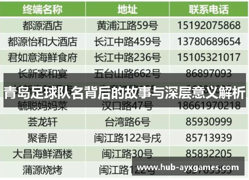 青岛足球队名背后的故事与深层意义解析